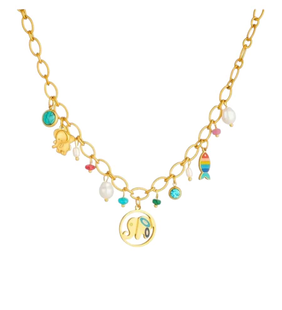 Collana Multicharms Elefante