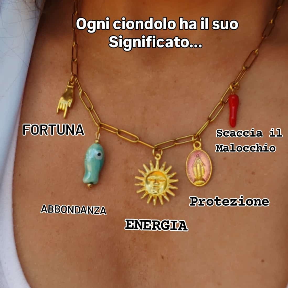 Collana Multicharms Protezione