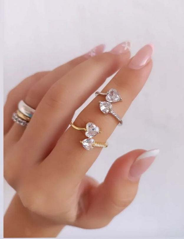 Anello Cuori Argento