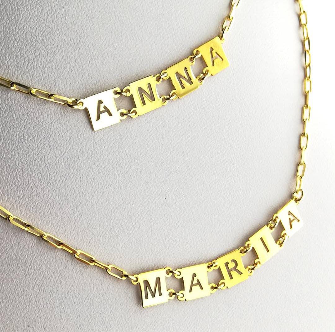 Collana Nome Quadratini