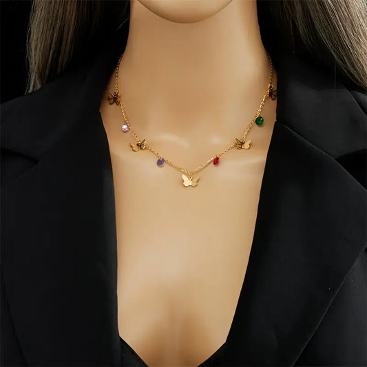 Collana Multicharms Farfalla