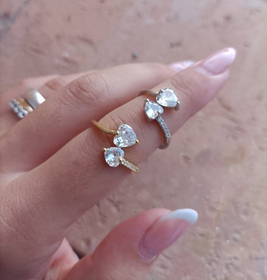 Anello Cuori Argento